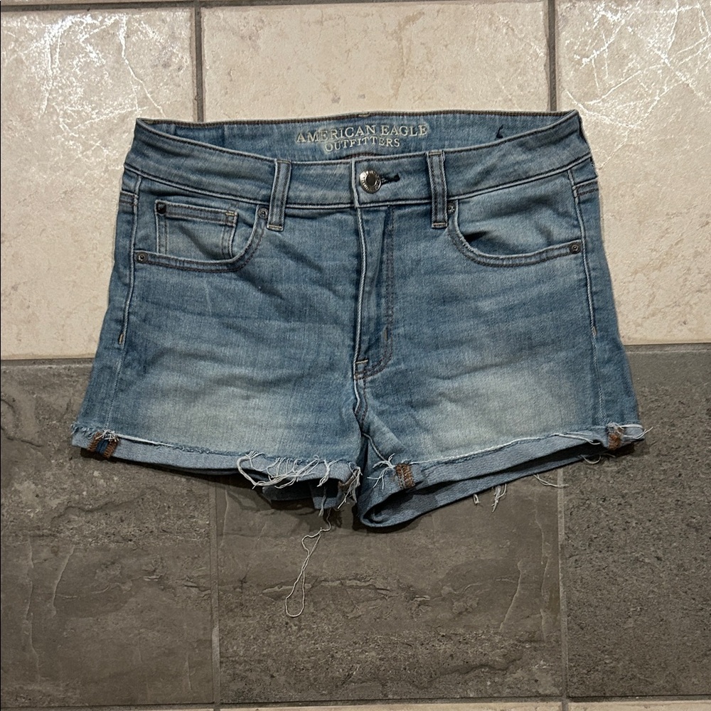 American Eagle Outfitters Women's Faded Blue Jean Shorts